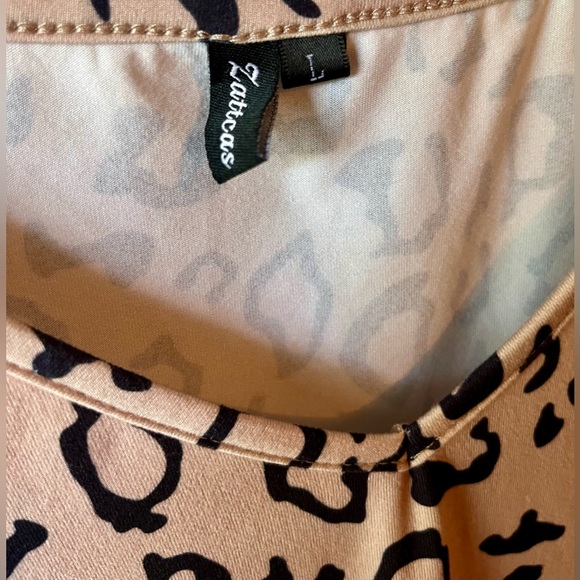 Zattcas Leopard Print Long Sleeve Tunic Top - Size L - Picture 4 of 4
